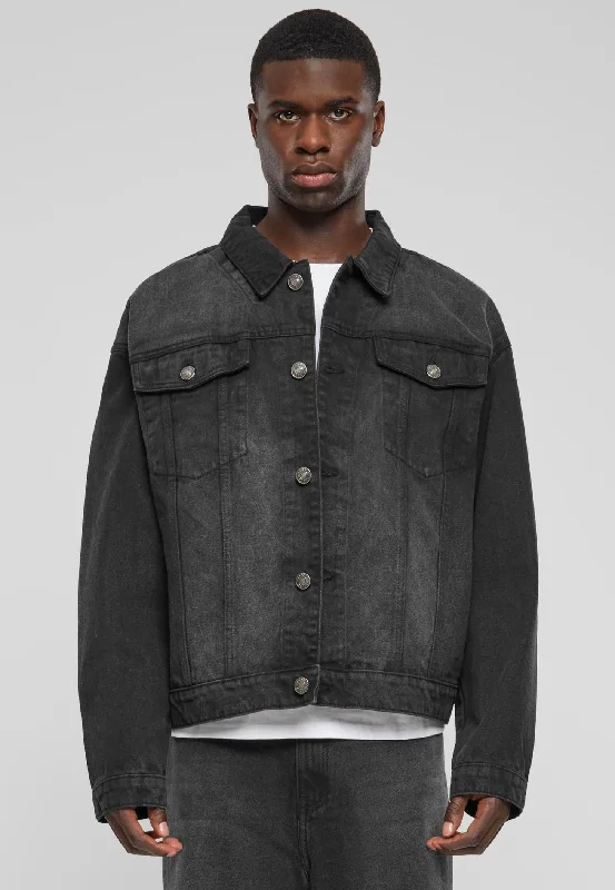 Urban Classics - Heavy Ounce Boxy Denim Black Washed - Jeans Jacket